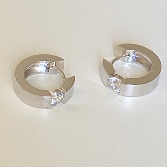 💎 Real topaz 925 silver earrings clear genuine stones